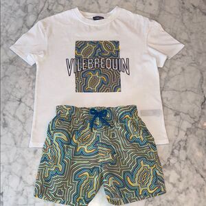 Vilebrequin White T-Shirt with Matching Patterned Shorts Set